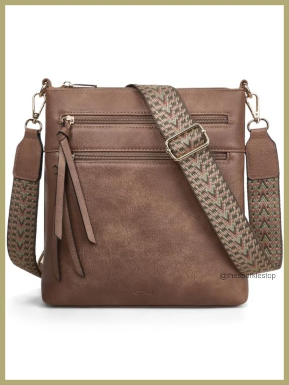 Vegan PU Leather Crossbody Purse with Adjustable Strap